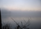 le brouillard se dissipe sur l'étang