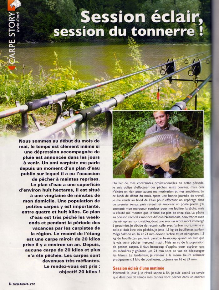 Technique de pêche carpe -  - Dingue d'eau, comme vous !