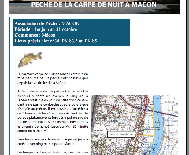 Cliquez pour accéder au guide de peche de nuit Saone et Loire 2009