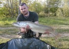 Brochet de 87 cm pris sur un coup a carpe à la flottante  bille équilibré lupin